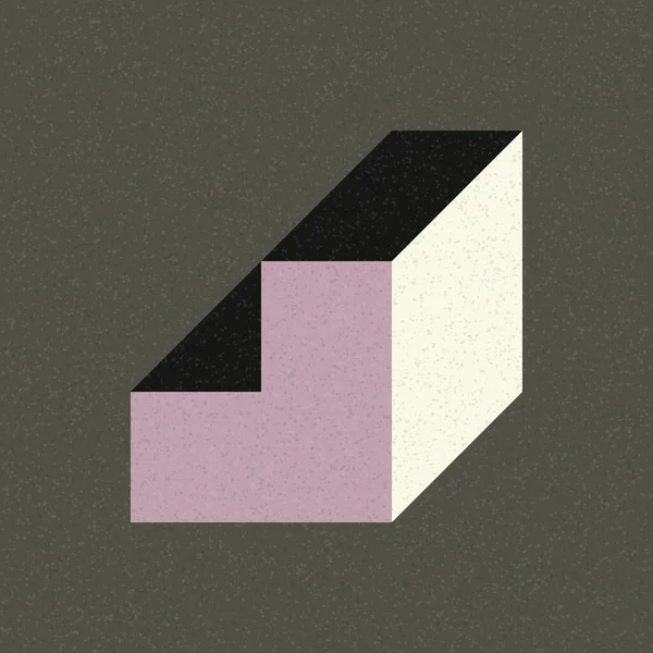 Soyut geometrik arkaplan. Edward Zajecs 2. Cubo 'nun 1971' deki uygulaması. Esasen 8 taştan oluşan bir Truchet fayans seti ve yerleştirme sanatı illüstrasyonu için kurallar 