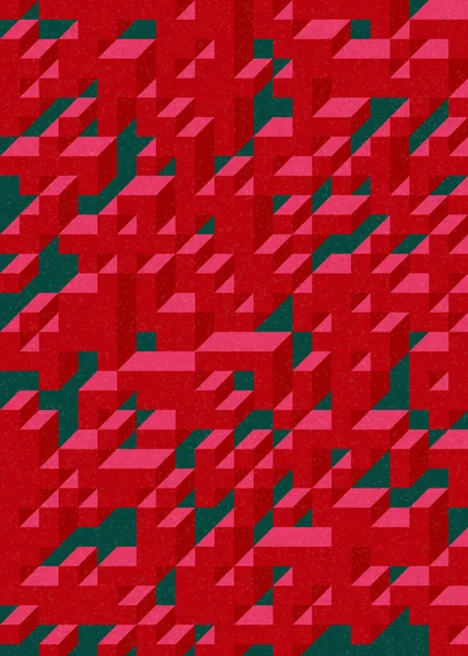 Soyut geometrik arkaplan. Edward Zajecs 2. Cubo 'nun 1971' deki uygulaması. Esasen 8 taştan oluşan bir Truchet fayans seti ve yerleştirme sanatı illüstrasyonu için kurallar 