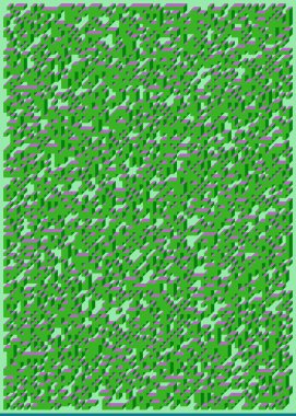 Edward Zajecs 2. Cubo 'nun 1971' deki uygulaması. Esasen 8 taştan oluşan bir Truchet fayans seti ve yerleştirme sanatı illüstrasyonu için kurallar 