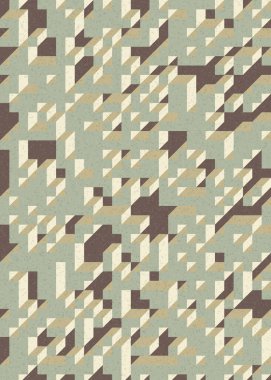 Edward Zajecs 2. Cubo 'nun 1971' deki uygulaması. Esasen 8 taştan oluşan bir Truchet fayans seti ve yerleştirme sanatı illüstrasyonu için kurallar 