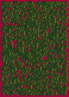 Edward Zajecs 2. Cubo 'nun 1971' deki uygulaması. Esasen 8 taştan oluşan bir Truchet fayans seti ve yerleştirme sanatı illüstrasyonu için kurallar 