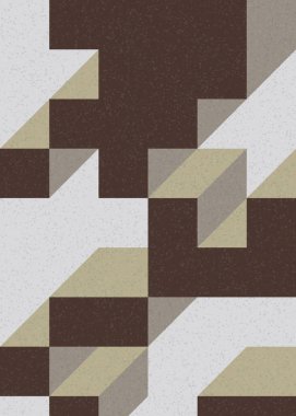 Edward Zajecs 2. Cubo 'nun 1971' deki uygulaması. Esasen 8 taştan oluşan bir Truchet fayans seti ve yerleştirme sanatı illüstrasyonu için kurallar  