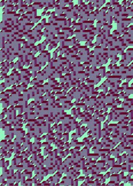 Edward Zajecs 2. Cubo 'nun 1971' deki uygulaması. Esasen 8 taştan oluşan bir Truchet fayans seti ve yerleştirme sanatı illüstrasyonu için kurallar 