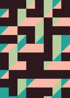 Edward Zajecs 2. Cubo 'nun 1971' deki uygulaması. Esasen 8 taştan oluşan bir Truchet fayans seti ve yerleştirme sanatı illüstrasyonu için kurallar 