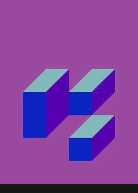 Edward Zajecs 2. Cubo 'nun 1971' deki uygulaması. Esasen 8 taştan oluşan bir Truchet fayans seti ve yerleştirme sanatı illüstrasyonu için kurallar 