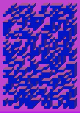 Edward Zajecs 2. Cubo 'nun 1971' deki uygulaması. Esasen 8 taştan oluşan bir Truchet fayans seti ve yerleştirme sanatı illüstrasyonu için kurallar 