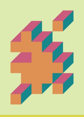 Edward Zajecs 2. Cubo 'nun 1971' deki uygulaması. Esasen 8 taştan oluşan bir Truchet fayans seti ve yerleştirme sanatı illüstrasyonu için kurallar 