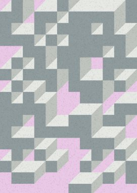 Edward Zajecs 2. Cubo 'nun 1971' deki uygulaması. Esasen 8 taştan oluşan bir Truchet fayans seti ve yerleştirme sanatı illüstrasyonu için kurallar 