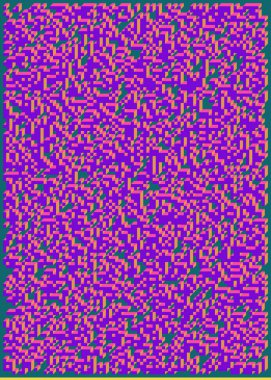 Edward Zajecs 2. Cubo 'nun 1971' deki uygulaması. Esasen 8 taştan oluşan bir Truchet fayans seti ve yerleştirme sanatı illüstrasyonu için kurallar  