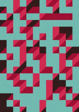 Edward Zajecs 2. Cubo 'nun 1971' deki uygulaması. Esasen 8 taştan oluşan bir Truchet fayans seti ve yerleştirme sanatı illüstrasyonu için kurallar 