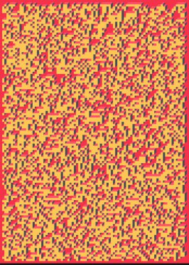 Edward Zajecs 2. Cubo 'nun 1971' deki uygulaması. Esasen 8 taştan oluşan bir Truchet fayans seti ve yerleştirme sanatı illüstrasyonu için kurallar 