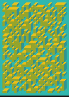 Edward Zajecs 2. Cubo 'nun 1971' deki uygulaması. Esasen 8 taştan oluşan bir Truchet fayans seti ve yerleştirme sanatı illüstrasyonu için kurallar  