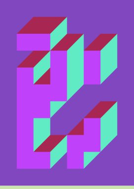 Edward Zajecs 2. Cubo 'nun 1971' deki uygulaması. Esasen 8 taştan oluşan bir Truchet fayans seti ve yerleştirme sanatı illüstrasyonu için kurallar 