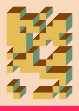 Edward Zajecs 2. Cubo 'nun 1971' deki uygulaması. Esasen 8 taştan oluşan bir Truchet fayans seti ve yerleştirme sanatı illüstrasyonu için kurallar 