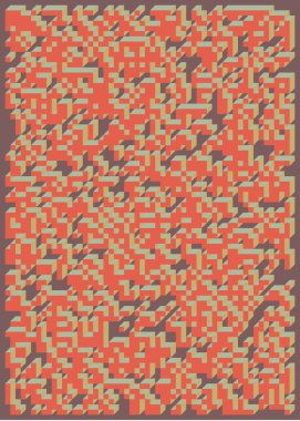 Edward Zajecs 2. Cubo 'nun 1971' deki uygulaması. Esasen 8 taştan oluşan bir Truchet fayans seti ve yerleştirme sanatı illüstrasyonu için kurallar 