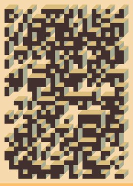 Edward Zajecs 2. Cubo 'nun 1971' deki uygulaması. Esasen 8 taştan oluşan bir Truchet fayans seti ve yerleştirme sanatı illüstrasyonu için kurallar 