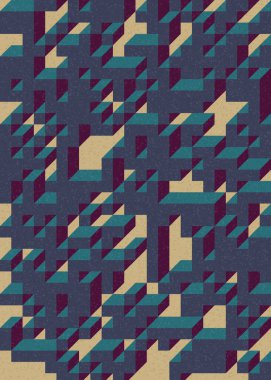 Edward Zajecs 2. Cubo 'nun 1971' deki uygulaması. Esasen 8 taştan oluşan bir Truchet fayans seti ve yerleştirme sanatı illüstrasyonu için kurallar  