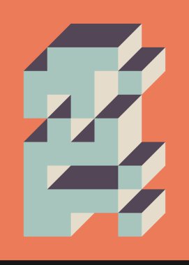 Edward Zajecs 2. Cubo 'nun 1971' deki uygulaması. Esasen 8 taştan oluşan bir Truchet fayans seti ve yerleştirme sanatı illüstrasyonu için kurallar  