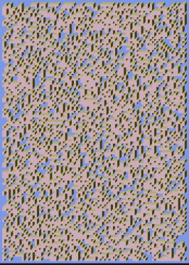 Edward Zajecs 2. Cubo 'nun 1971' deki uygulaması. Esasen 8 taştan oluşan bir Truchet fayans seti ve yerleştirme sanatı illüstrasyonu için kurallar  