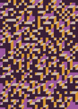 Edward Zajecs 2. Cubo 'nun 1971' deki uygulaması. Esasen 8 taştan oluşan bir Truchet fayans seti ve yerleştirme sanatı illüstrasyonu için kurallar 