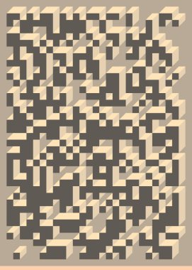 Edward Zajecs 2. Cubo 'nun 1971' deki uygulaması. Esasen 8 taştan oluşan bir Truchet fayans seti ve yerleştirme sanatı illüstrasyonu için kurallar 