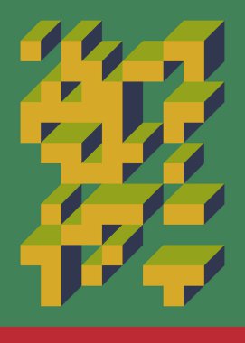 Edward Zajecs 2. Cubo 'nun 1971' deki uygulaması. Esasen 8 taştan oluşan bir Truchet fayans seti ve yerleştirme sanatı illüstrasyonu için kurallar 