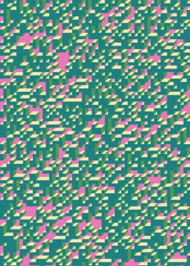 Edward Zajecs 2. Cubo 'nun 1971' deki uygulaması. Esasen 8 taştan oluşan bir Truchet fayans seti ve yerleştirme sanatı illüstrasyonu için kurallar 