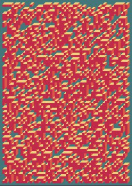 Edward Zajecs 2. Cubo 'nun 1971' deki uygulaması. Esasen 8 taştan oluşan bir Truchet fayans seti ve yerleştirme sanatı illüstrasyonu için kurallar 