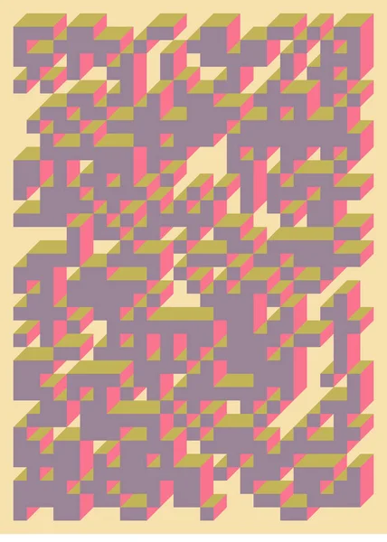 Implementación Edward Zajecs Cubo Desde 1971 Esencialmente Conjunto Baldosas Truchet — Archivo Imágenes Vectoriales