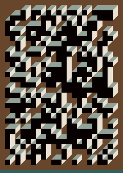 Attuazione Edward Zajecs Cubo Dal 1971 Essenzialmente Set Piastrelle Truchet — Vettoriale Stock