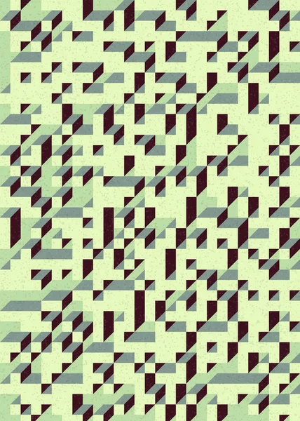 Edward Zajecs 2. Cubo 'nun 1971' deki uygulaması. Esasen 8 taştan oluşan bir Truchet fayans seti ve yerleştirme sanatı illüstrasyonu için kurallar 