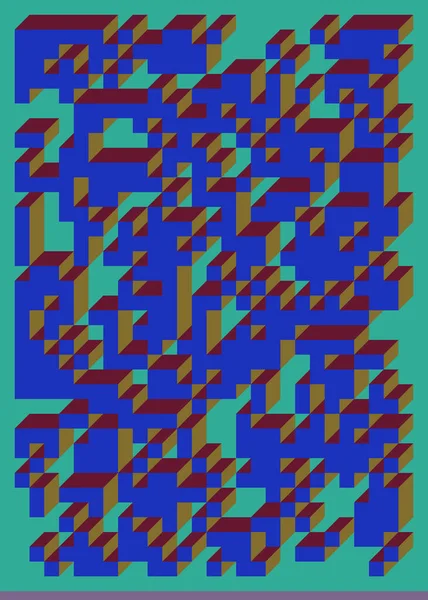 Edward Zajecs 2. Cubo 'nun 1971' deki uygulaması. Esasen 8 taştan oluşan bir Truchet fayans seti ve yerleştirme sanatı illüstrasyonu için kurallar 