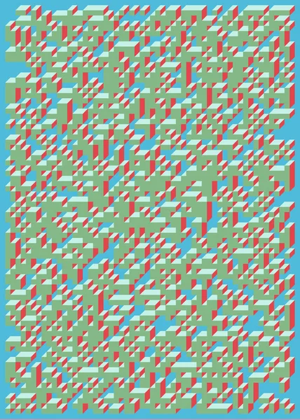 Edward Zajecs 2. Cubo 'nun 1971' deki uygulaması. Esasen 8 taştan oluşan bir Truchet fayans seti ve yerleştirme sanatı illüstrasyonu için kurallar 