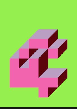 Edward Zajecs 2. Cubo 'nun 1971' deki uygulaması. Esasen 8 taştan oluşan bir Truchet fayans seti ve yerleştirme sanatı illüstrasyonu için kurallar 