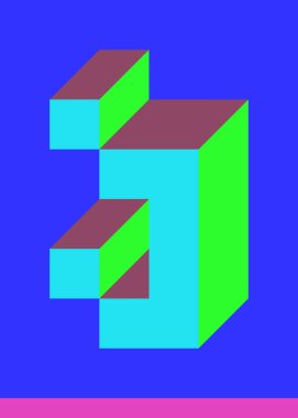 Edward Zajecs 2. Cubo 'nun 1971' deki uygulaması. Esasen 8 taştan oluşan bir Truchet fayans seti ve yerleştirme sanatı illüstrasyonu için kurallar 