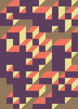 Edward Zajecs 2. Cubo 'nun 1971' deki uygulaması. Esasen 8 taştan oluşan bir Truchet fayans seti ve yerleştirme sanatı illüstrasyonu için kurallar 