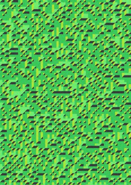 Edward Zajecs 2. Cubo 'nun 1971' deki uygulaması. Esasen 8 taştan oluşan bir Truchet fayans seti ve yerleştirme sanatı illüstrasyonu için kurallar 