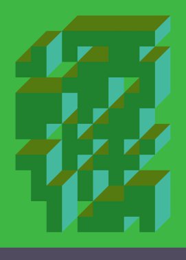 Edward Zajecs 2. Cubo 'nun 1971' deki uygulaması. Esasen 8 taştan oluşan bir Truchet fayans seti ve yerleştirme sanatı illüstrasyonu için kurallar 