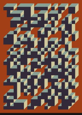 Edward Zajecs 2. Cubo 'nun 1971' deki uygulaması. Esasen 8 taştan oluşan bir Truchet fayans seti ve yerleştirme sanatı illüstrasyonu için kurallar 