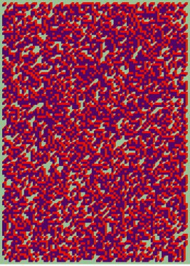 Edward Zajecs 2. Cubo 'nun 1971' deki uygulaması. Esasen 8 taştan oluşan bir Truchet fayans seti ve yerleştirme sanatı illüstrasyonu için kurallar 