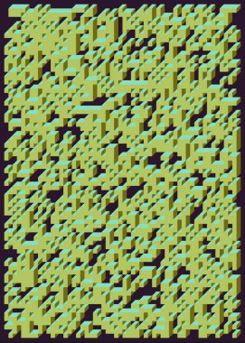 Edward Zajecs 2. Cubo 'nun 1971' deki uygulaması. Esasen 8 taştan oluşan bir Truchet fayans seti ve yerleştirme sanatı illüstrasyonu için kurallar 