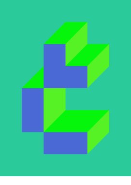 Edward Zajecs 2. Cubo 'nun 1971' deki uygulaması. Esasen 8 taştan oluşan bir Truchet fayans seti ve yerleştirme sanatı illüstrasyonu için kurallar 