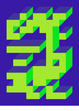 Edward Zajecs 2. Cubo 'nun 1971' deki uygulaması. Esasen 8 taştan oluşan bir Truchet fayans seti ve yerleştirme sanatı illüstrasyonu için kurallar  