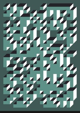 Edward Zajecs 2. Cubo 'nun 1971' deki uygulaması. Esasen 8 taştan oluşan bir Truchet fayans seti ve yerleştirme sanatı illüstrasyonu için kurallar 