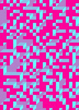 Edward Zajecs 2. Cubo 'nun 1971' deki uygulaması. Esasen 8 taştan oluşan bir Truchet fayans seti ve yerleştirme sanatı illüstrasyonu için kurallar 