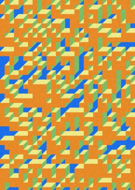 Edward Zajecs 2. Cubo 'nun 1971' deki uygulaması. Esasen 8 taştan oluşan bir Truchet fayans seti ve yerleştirme sanatı illüstrasyonu için kurallar 