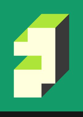 Edward Zajecs 2. Cubo 'nun 1971' deki uygulaması. Esasen 8 taştan oluşan bir Truchet fayans seti ve yerleştirme sanatı illüstrasyonu için kurallar  