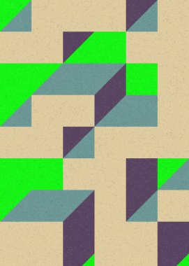 Edward Zajecs 2. Cubo 'nun 1971' deki uygulaması. Esasen 8 taştan oluşan bir Truchet fayans seti ve yerleştirme sanatı illüstrasyonu için kurallar  