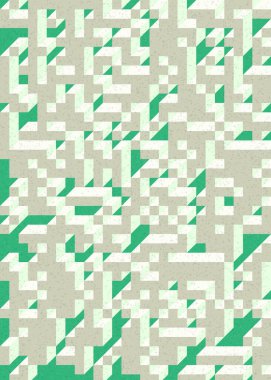 Edward Zajecs 2. Cubo 'nun 1971' deki uygulaması. Esasen 8 taştan oluşan bir Truchet fayans seti ve yerleştirme sanatı illüstrasyonu için kurallar  