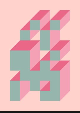 Edward Zajecs 2. Cubo 'nun 1971' deki uygulaması. Esasen 8 taştan oluşan bir Truchet fayans seti ve yerleştirme sanatı illüstrasyonu için kurallar 